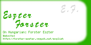 eszter forster business card